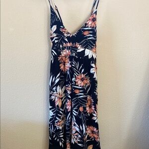 Rip Curl Floral Dress - Black and Orange